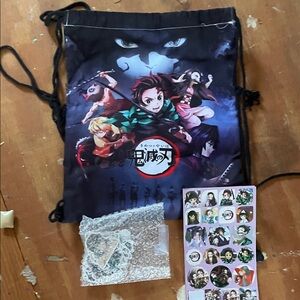 DEMON SLAYER Anime Drawstring Backpack with Stickers